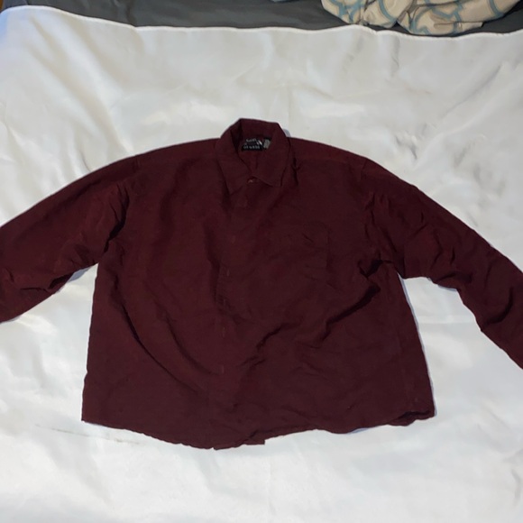 George Men's Casual Button Down Shirt - Burgundy - Picture 1 of 4
